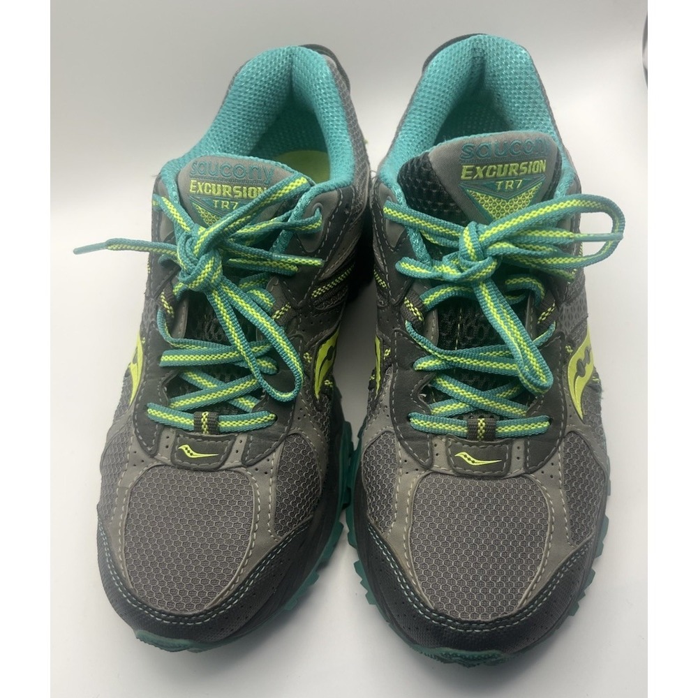Saucony‎ Women's Excursion TR7 Trail Running Shoes Gray/Teal Size 7.5 Excellent